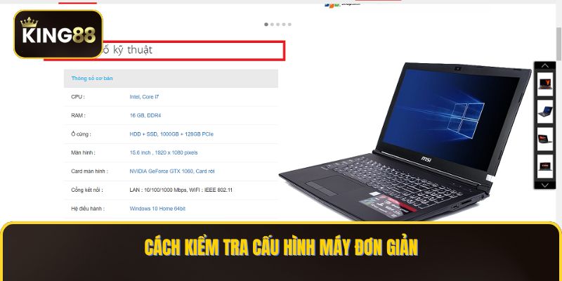 Cách kiểm tra cấu hình máy đơn giản